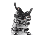 High-performance Nordica ski boot designed for winter skiing, featuring adjustable buckles and a comfortable fit for optimal control on snow.